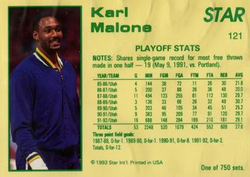 1992-93 Star Court Kings #121 Karl Malone Back