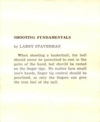 1959-60 Kahn's #NNO Larry Staverman Back