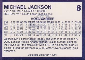 1991 Collegiate Collection Georgetown Hoyas #8 Michael Jackson Back