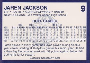1991 Collegiate Collection Georgetown Hoyas #9 Jaren Jackson Back