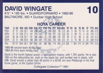 1991 Collegiate Collection Georgetown Hoyas #10 David Wingate Back