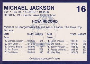 1991 Collegiate Collection Georgetown Hoyas #16 Michael Jackson Back