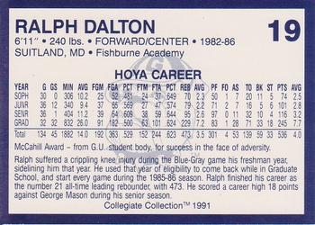 1991 Collegiate Collection Georgetown Hoyas #19 Ralph Dalton Back