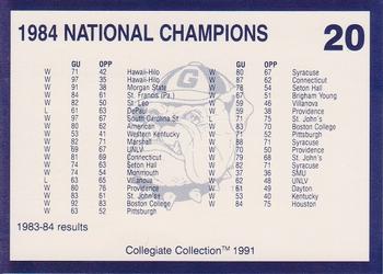 1991 Collegiate Collection Georgetown Hoyas #20 1984 National Champions Back