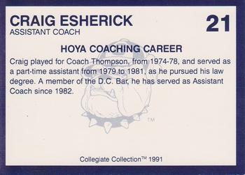 1991 Collegiate Collection Georgetown Hoyas #21 Craig Esherick Back