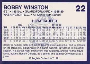 1991 Collegiate Collection Georgetown Hoyas #22 Bobby Winston Back