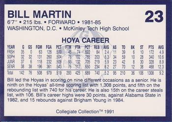 1991 Collegiate Collection Georgetown Hoyas #23 Bill Martin Back