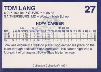 1991 Collegiate Collection Georgetown Hoyas #27 Tom Lang Back