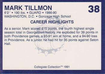 1991 Collegiate Collection Georgetown Hoyas #38 Mark Tillmon Back