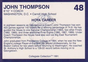 1991 Collegiate Collection Georgetown Hoyas #48 John Thompson Back