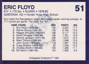 1991 Collegiate Collection Georgetown Hoyas #51 Eric Floyd Back
