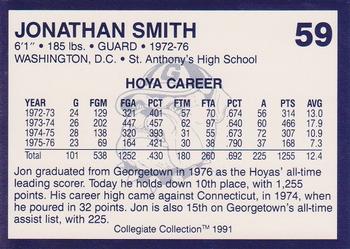 1991 Collegiate Collection Georgetown Hoyas #59 Jonathan Smith Back