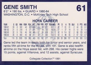 1991 Collegiate Collection Georgetown Hoyas #61 Gene Smith Back