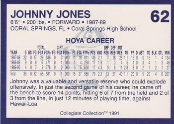 1991 Collegiate Collection Georgetown Hoyas #62 Johnny Jones Back