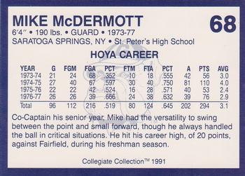 1991 Collegiate Collection Georgetown Hoyas #68 Mike McDermott Back