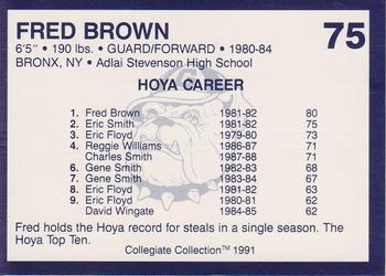 1991 Collegiate Collection Georgetown Hoyas #75 Fred Brown Back