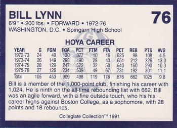 1991 Collegiate Collection Georgetown Hoyas #76 Bill Lynn Back