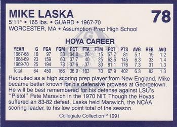 1991 Collegiate Collection Georgetown Hoyas #78 Mike Laska Back
