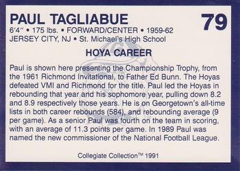 1991 Collegiate Collection Georgetown Hoyas #79 Paul Tagliabue Back
