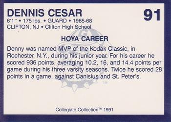 1991 Collegiate Collection Georgetown Hoyas #91 Dennis Cesar Back