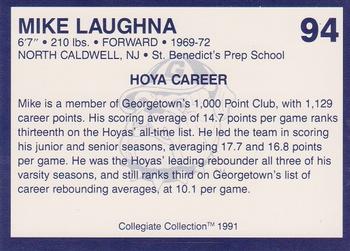1991 Collegiate Collection Georgetown Hoyas #94 Mike Laughna Back