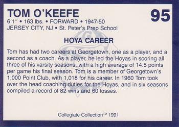 1991 Collegiate Collection Georgetown Hoyas #95 Tom O'Keefe Back