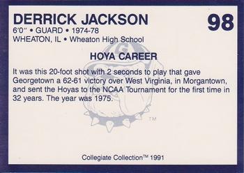 1991 Collegiate Collection Georgetown Hoyas #98 Derrick Jackson Back