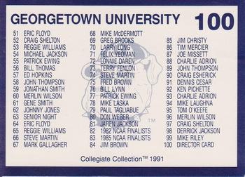 1991 Collegiate Collection Georgetown Hoyas #100 Director Card Back