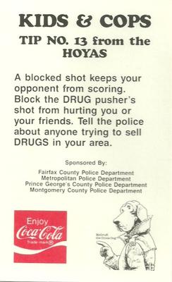1988-89 Georgetown Hoyas Police #13 Charles Smith Back
