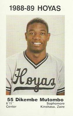 1988-89 Georgetown Hoyas Police #15 Dikembe Mutombo Front