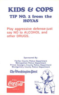 1989-90 Georgetown Hoyas Police #2 John Thompson Back