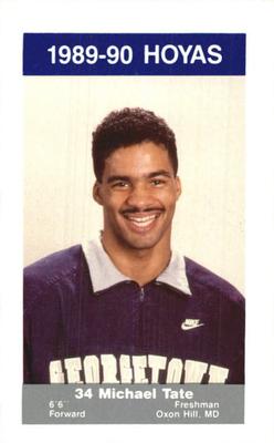 1989-90 Georgetown Hoyas Police #13 Michael Tate Front