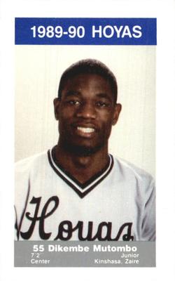 1989-90 Georgetown Hoyas Police #15 Dikembe Mutombo Front
