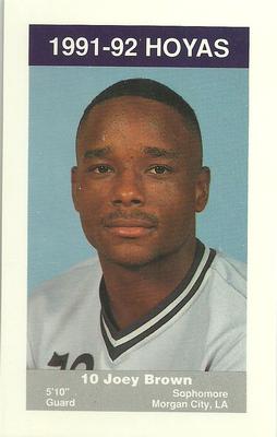 1991-92 Georgetown Hoyas Police #4 Joey Brown Front