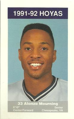 1991-92 Georgetown Hoyas Police #5 Alonzo Mourning Front
