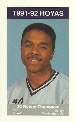 1991-92 Georgetown Hoyas Police #6 Ronny Thompson Front