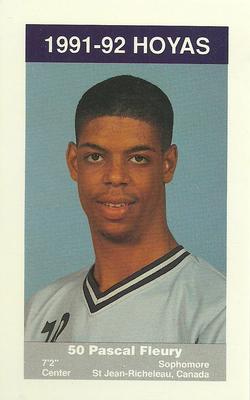 1991-92 Georgetown Hoyas Police #8 Pascal Fleury Front