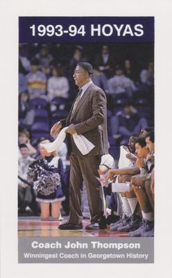 1993-94 Georgetown Hoyas #2 John Thompson Front