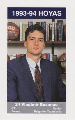 1993-94 Georgetown Hoyas #5 Vladimir Bosanac Front