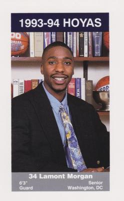 1993-94 Georgetown Hoyas #8 Lamont Morgan Front