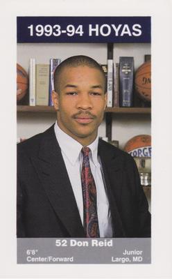1993-94 Georgetown Hoyas #14 Don Reid Front