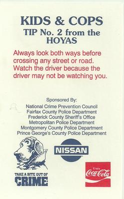 1994-95 Georgetown Hoyas Police #2 John Thompson Back