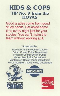 1994-95 Georgetown Hoyas Police #9 Jerry Nichols Back