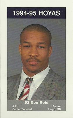 1994-95 Georgetown Hoyas Police #15 Don Reid Front