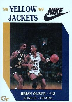 1988-89 Georgia Tech Yellow Jackets #8 Brian Oliver Front