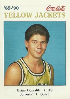 1989-90 Georgia Tech Yellow Jackets #NNO Brian Domalik Front