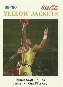 1989-90 Georgia Tech Yellow Jackets #NNO Dennis Scott Front