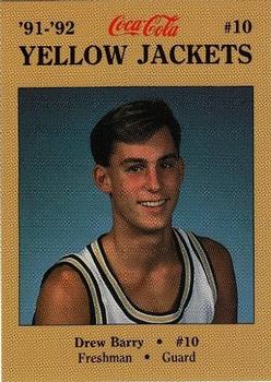 1991-92 Georgia Tech Yellow Jackets #3 Drew Barry Front