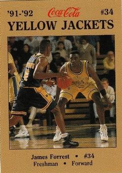 1991-92 Georgia Tech Yellow Jackets #7 James Forrest Front