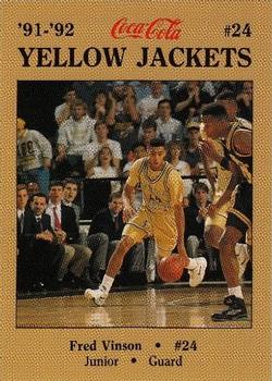 1991-92 Georgia Tech Yellow Jackets #14 Fred Vinson Front